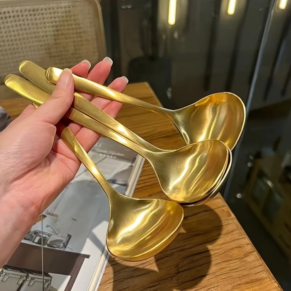 Kitchen Appliances Large - 2pcs Golden Stainless Steel Large Spoons,