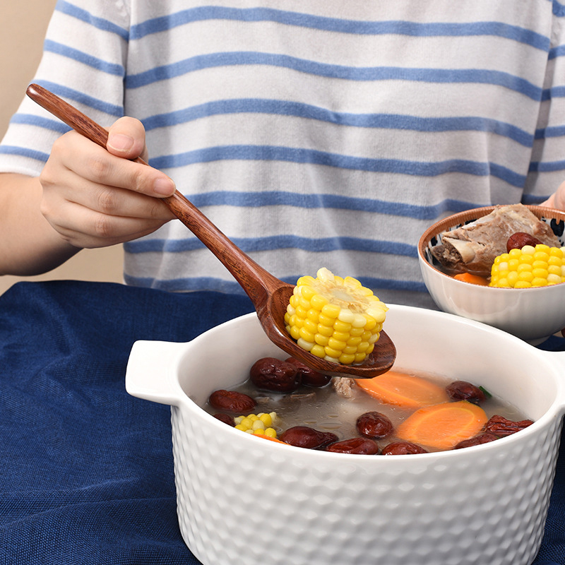 Long Handle Ramen Wooden Spoon - Kitchen Appliances Large ulasan dan harga