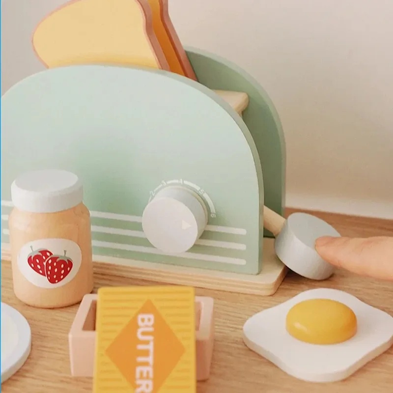 Wooden Simulation Toaster Toy  - Kitchen Appliances For Kids ulasan dan harga